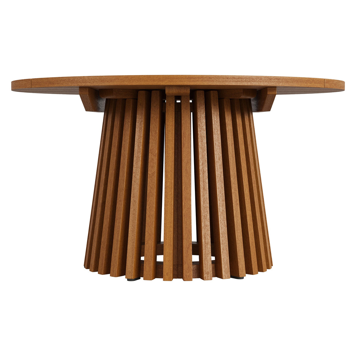 Lane Round Outdoor Teak Wood Coffee Table by Modway, round teak top with slat pedestal base on Tampa Home & Garden Store