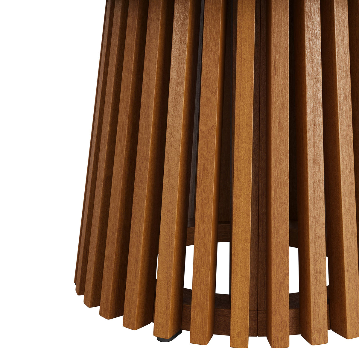 Lane Round Outdoor Teak Wood Coffee Table with vertical slat base in warm brown by Modway on Tampa Home & Garden Store
