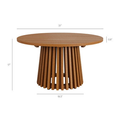 Lane Round Teak Wood Coffee Table with slatted base HouseOfZazla on Tampa Home & Garden Store