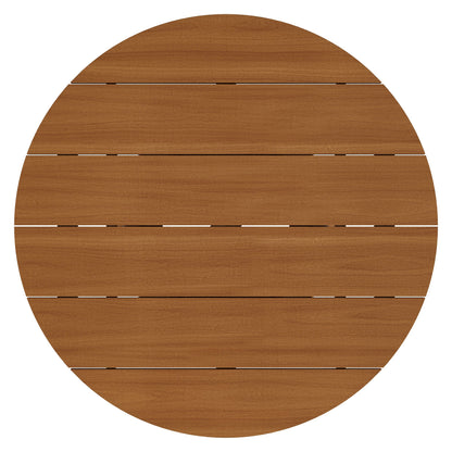 Lane Round Outdoor Teak Wood Coffee Table by Modway, round teak top with slats on Tampa Home & Garden Store