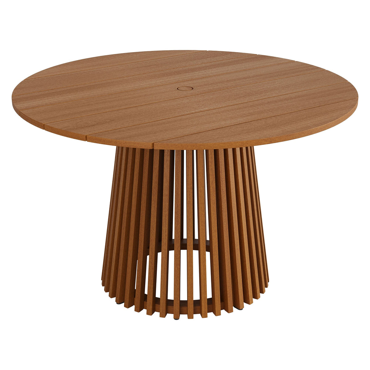 Lane Round Teak Wood Dining Table by Modway with slatted pedestal base on Tampa Home & Garden Store