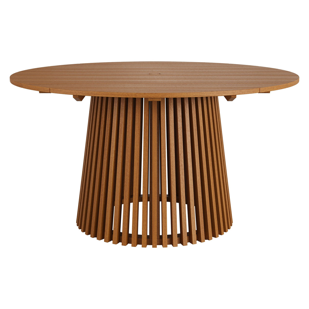 Lane Round Outdoor Teak Wood Dining Table with teak top and slatted pedestal base by Modway on Tampa Home & Garden Store