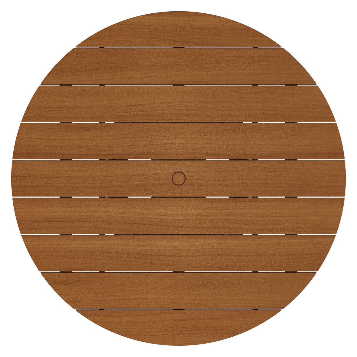 Lane Round Outdoor Teak Wood Dining Table with slatted top and umbrella hole by Modway on Tampa Home & Garden Store