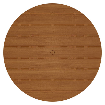 Lane Round Outdoor Teak Wood Dining Table with slatted top and umbrella hole by Modway on Tampa Home & Garden Store