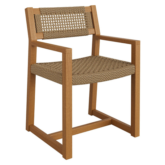 Reed Outdoor Patio Teak Wood Rattan Dining Chair with woven back and seat by Modway on Tampa Home & Garden Store