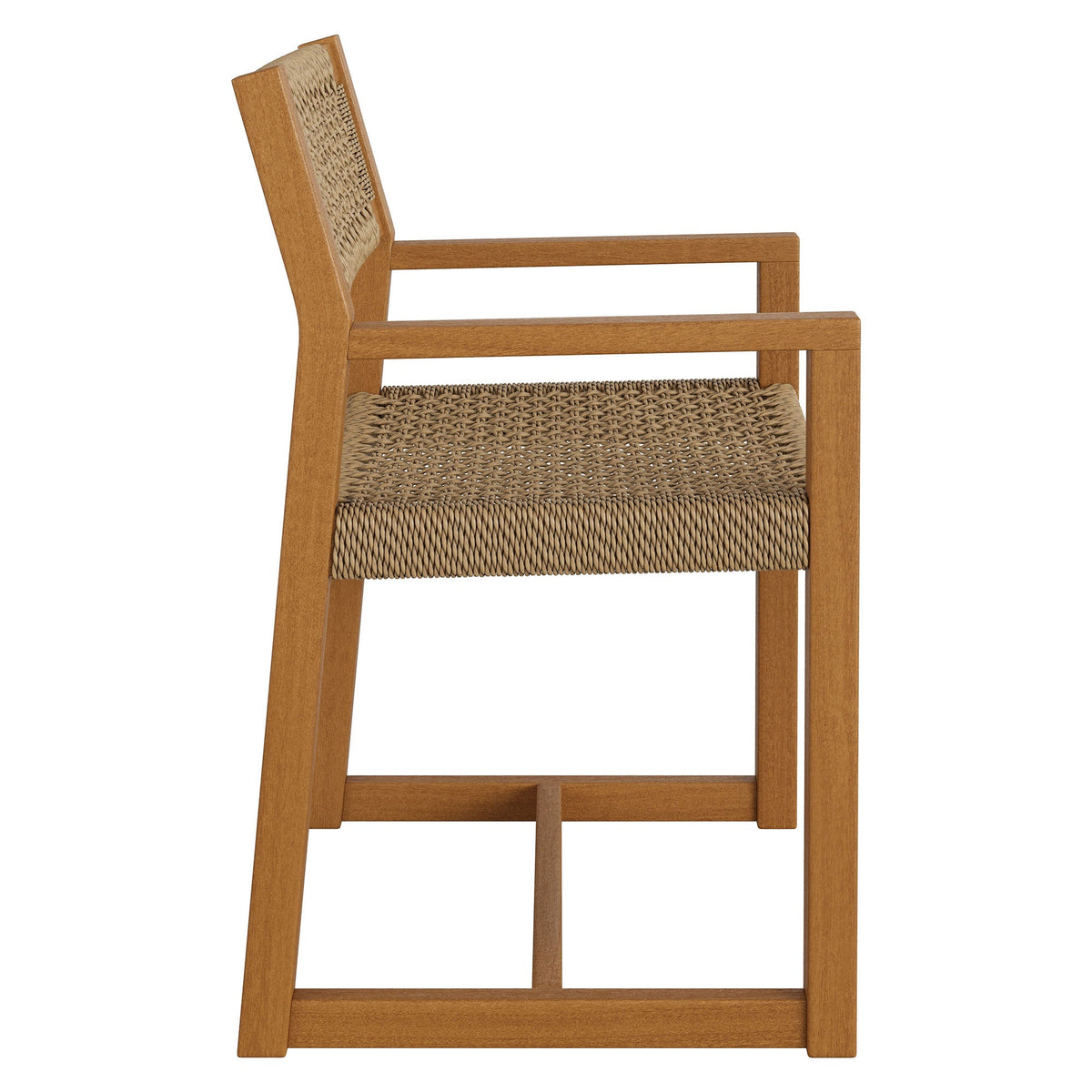 Reed outdoor teak wood rattan dining chair with woven seat and back on Tampa Home & Garden Store