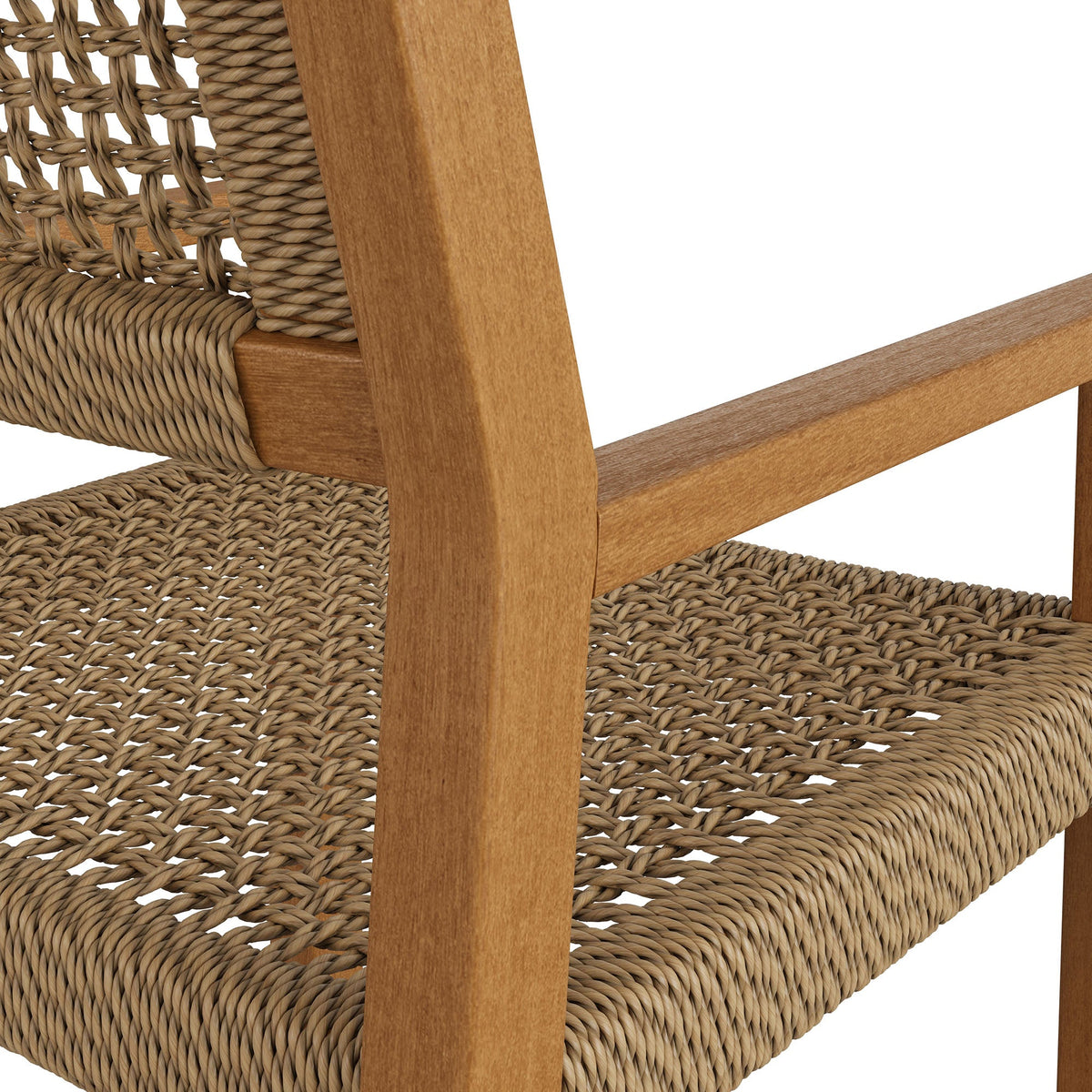 Reed outdoor teak wood rattan dining chair with woven seat and back HouseOfZazla on Tampa Home & Garden Store