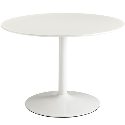 Revolve Round Wood Dining Table by Modway in white finish with pedestal base on Tampa Home & Garden Store