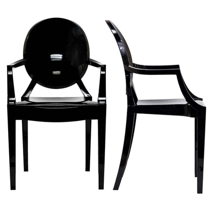 Casper dining armchairs set of 2, black glossy metal frames by HouseOfZazla on Tampa Home & Garden Store