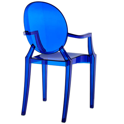 Casper Dining Armchairs set of 2 by Modway, blue transparent acrylic chairs on Tampa Home & Garden Store