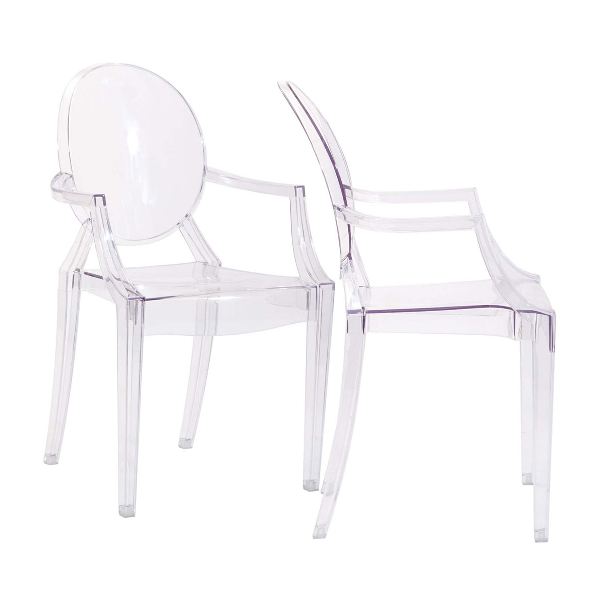Casper Dining Armchairs set of 2 in clear acrylic ghost-chair style by Modway on Tampa Home & Garden Store