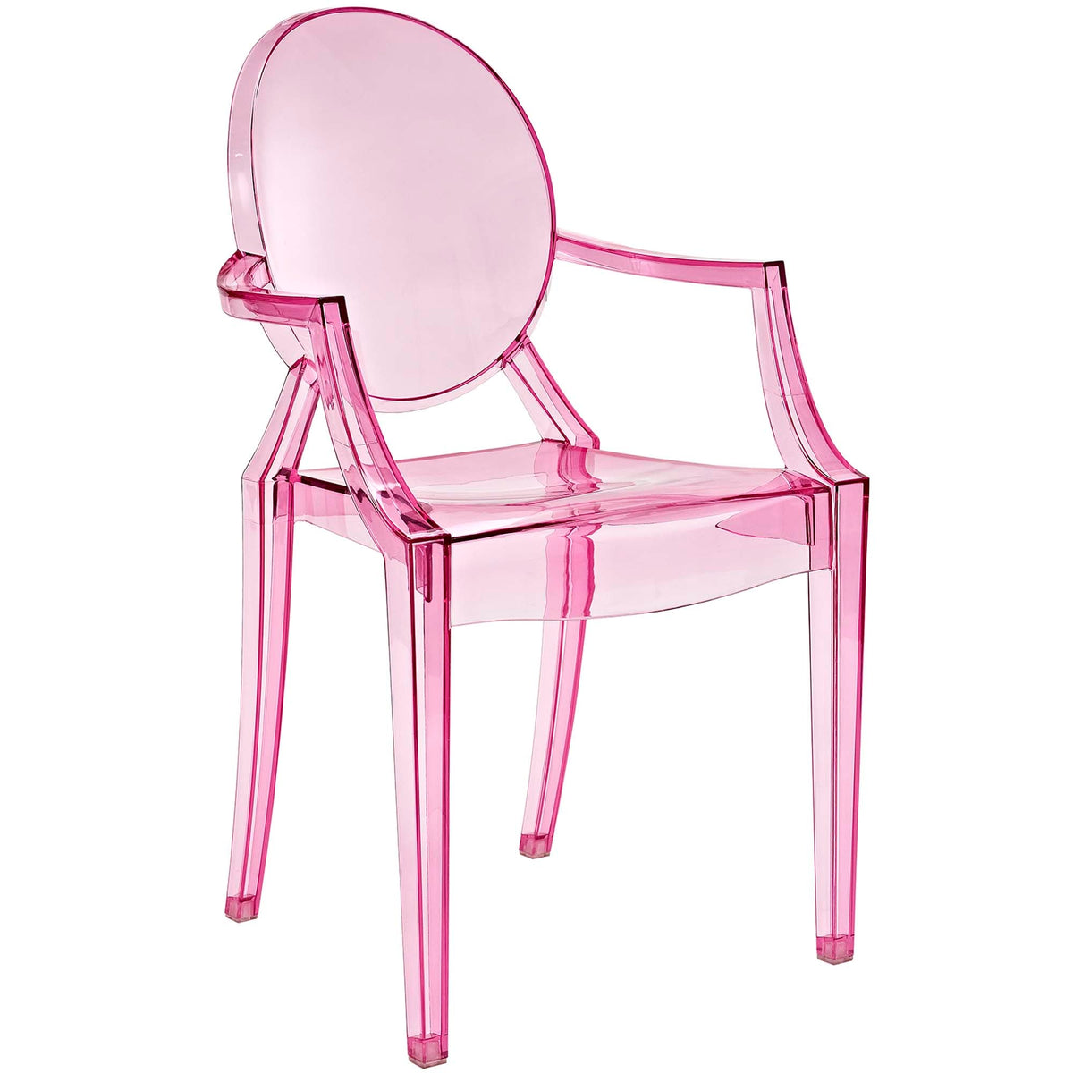 Casper Dining Armchairs set of 2 by Modway in translucent pink acrylic for dining rooms on Tampa Home & Garden Store