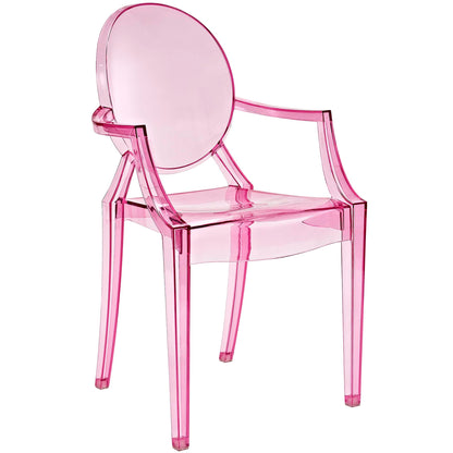 Casper Dining Armchairs set of 2 by Modway in translucent pink acrylic for dining rooms on Tampa Home & Garden Store