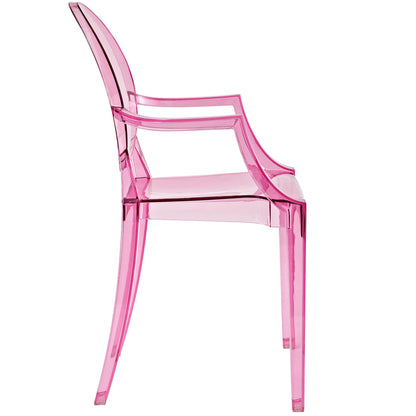 Casper dining armchairs set of 2 pink acrylic chairs on Tampa Home & Garden Store