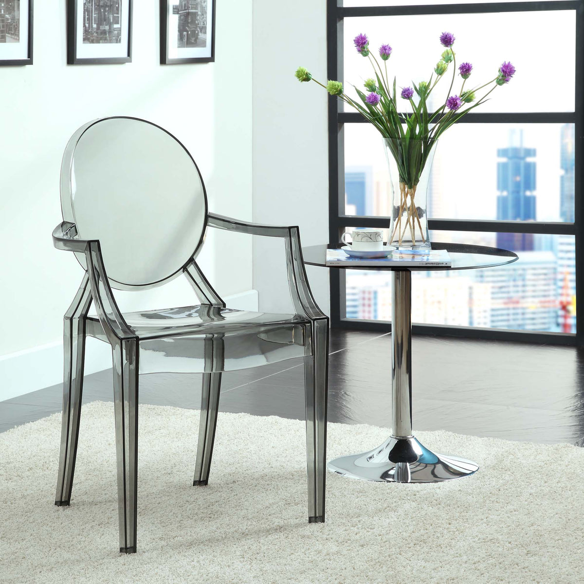 Casper Dining Armchairs Set of 2, transparent acrylic, Modway dining chairs on Tampa Home & Garden Store