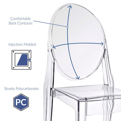 Casper Dining Chairs Set of 2, clear polycarbonate seats and backs by HouseOfZazla on Tampa Home & Garden Store
