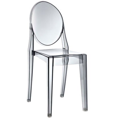 Casper dining chairs set of 2 in clear acrylic with rounded back, modern lucite seating by Modway on Tampa Home & Garden Store