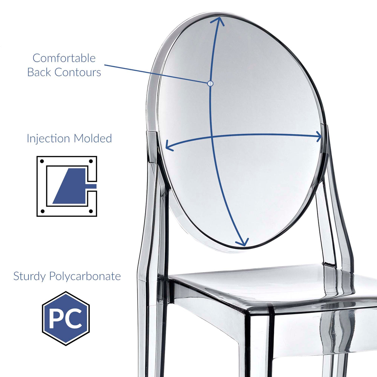 Casper dining chairs set of 2, clear polycarbonate, by Modway, Bar & Dining, HouseOfZazla on Tampa Home & Garden Store