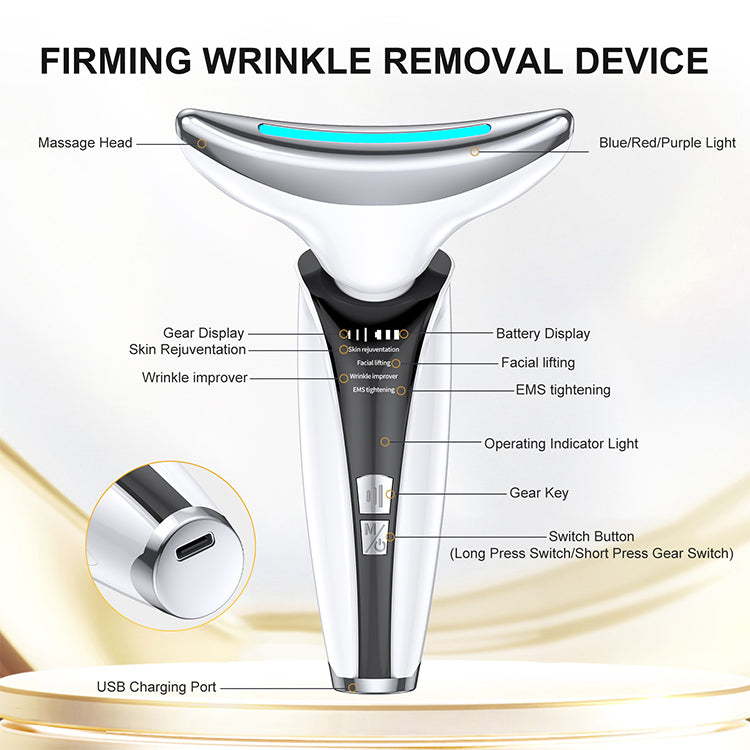 Hot Sell Skin Rejuvenation Tightening Anti-aging Face Neck Lifting Massager Led Photon Therapy Face And Neck Lifting Device - Tampa Home & Garden Store