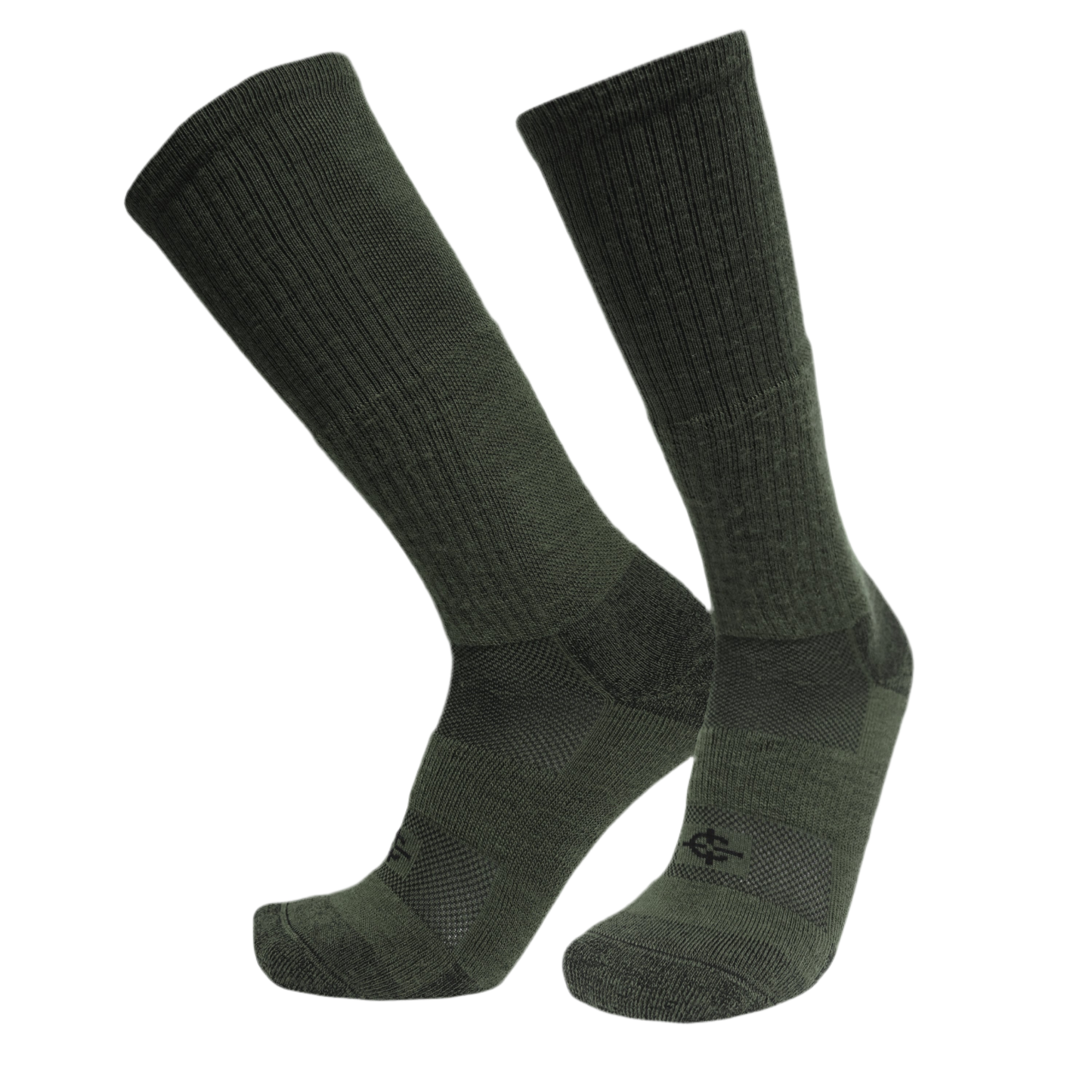 Wool BEAST OTC over-the-calf socks in olive green, knee socks by Covert Threads on Tampa Home & Garden Store