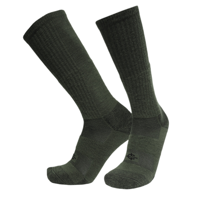 Wool BEAST OTC over-the-calf socks in olive green, knee socks by Covert Threads on Tampa Home & Garden Store