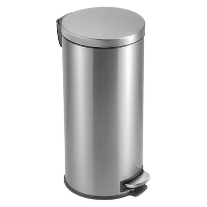 Cubo de basura redondo de acero inoxidable de 8 galones con pedal para cocina, baño u oficina en casa