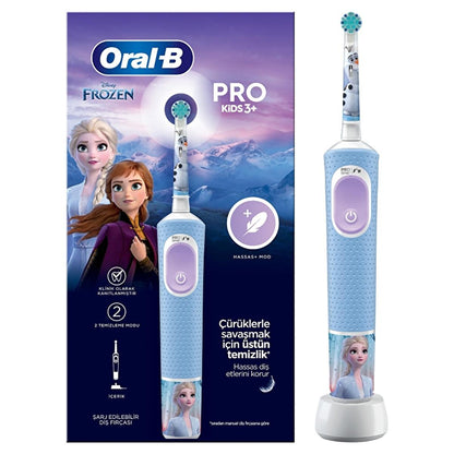 Oral-B Kids Frozen Edition electric toothbrush, blue grip, rechargeable, 2 brushing modes on Tampa Home & Garden Store