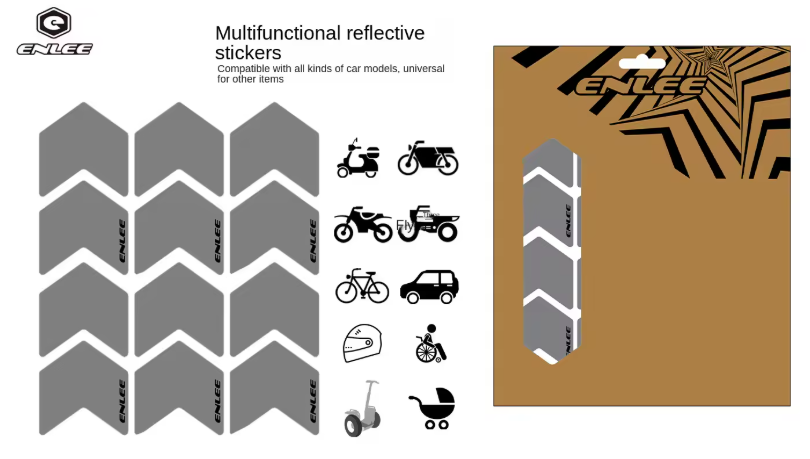 ENLEE 12pcs Lightweight MTB Bicycle Wheel Rim Reflective Stickers Bike Rim Safety Reflector - Tampa Home & Garden Store
