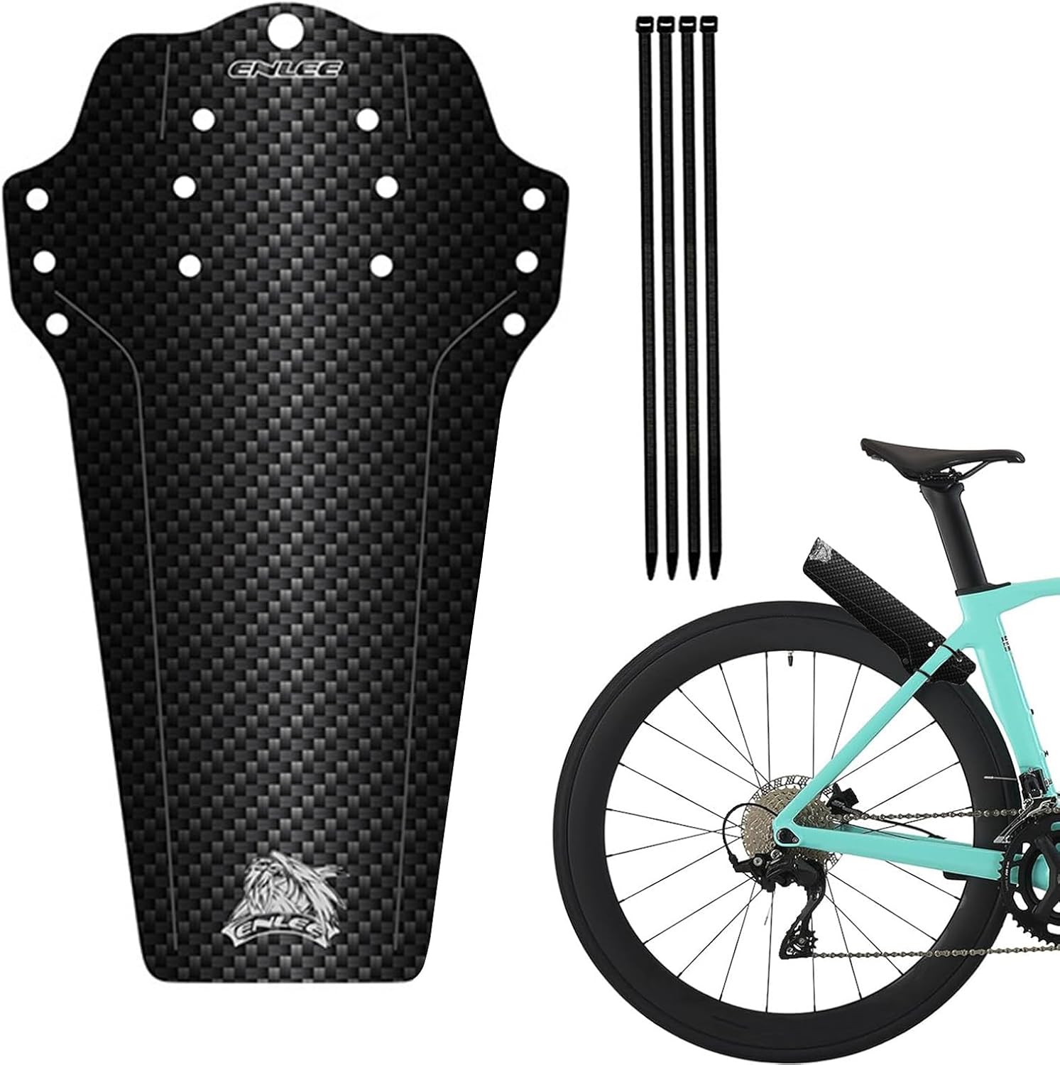 ENLEE 1PC Mountain Bike Fender - Lightweight Flexible MTB Mud Guard, Waterproof Heat-Resistant Bicycle Fenders, Universal Front and Rear 26", 27.5", 29" Plus Size and Fat Bike Wheel Sizes - Tampa Home & Garden Store