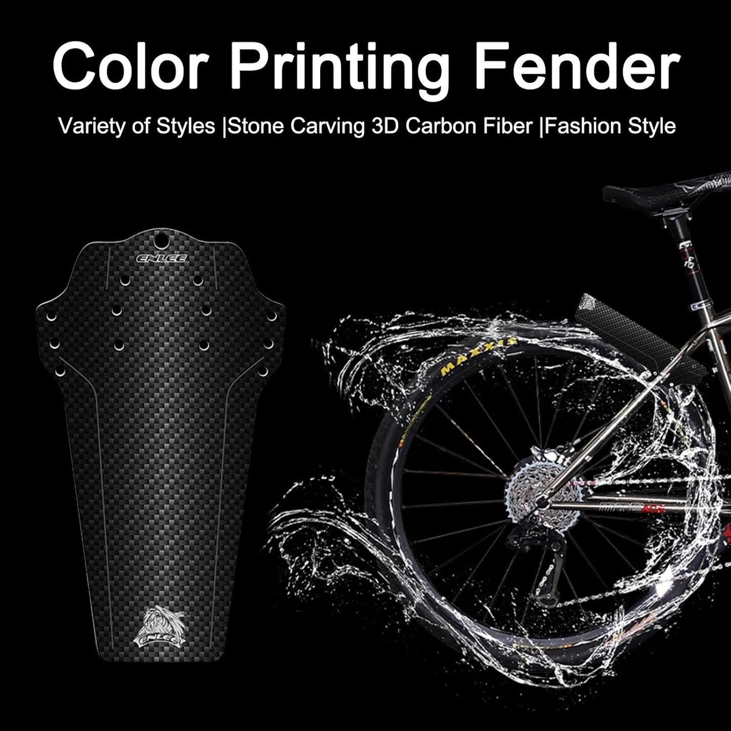 ENLEE 1PC Mountain Bike Fender - Lightweight Flexible MTB Mud Guard, Waterproof Heat-Resistant Bicycle Fenders, Universal Front and Rear 26", 27.5", 29" Plus Size and Fat Bike Wheel Sizes - Tampa Home & Garden Store