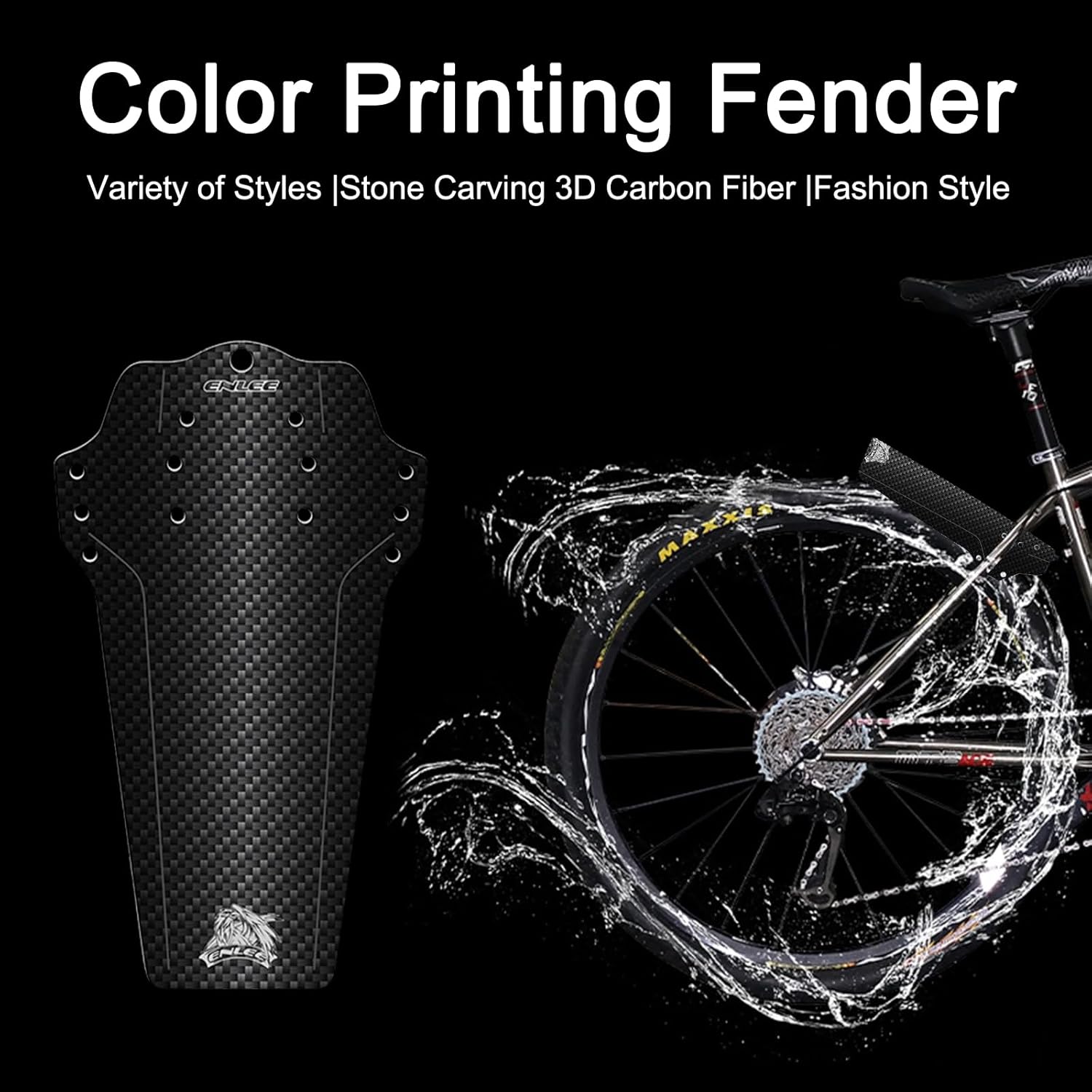 ENLEE 1PC Mountain Bike Fender - Lightweight Flexible MTB Mud Guard, Waterproof Heat-Resistant Bicycle Fenders, Universal Front and Rear 26", 27.5", 29" Plus Size and Fat Bike Wheel Sizes - Tampa Home & Garden Store