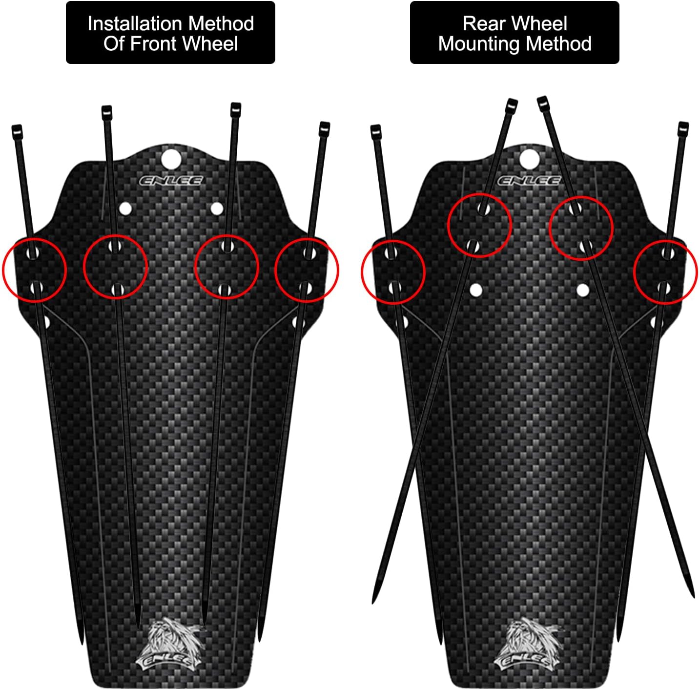 ENLEE 1PC Mountain Bike Fender - Lightweight Flexible MTB Mud Guard, Waterproof Heat-Resistant Bicycle Fenders, Universal Front and Rear 26", 27.5", 29" Plus Size and Fat Bike Wheel Sizes - Tampa Home & Garden Store