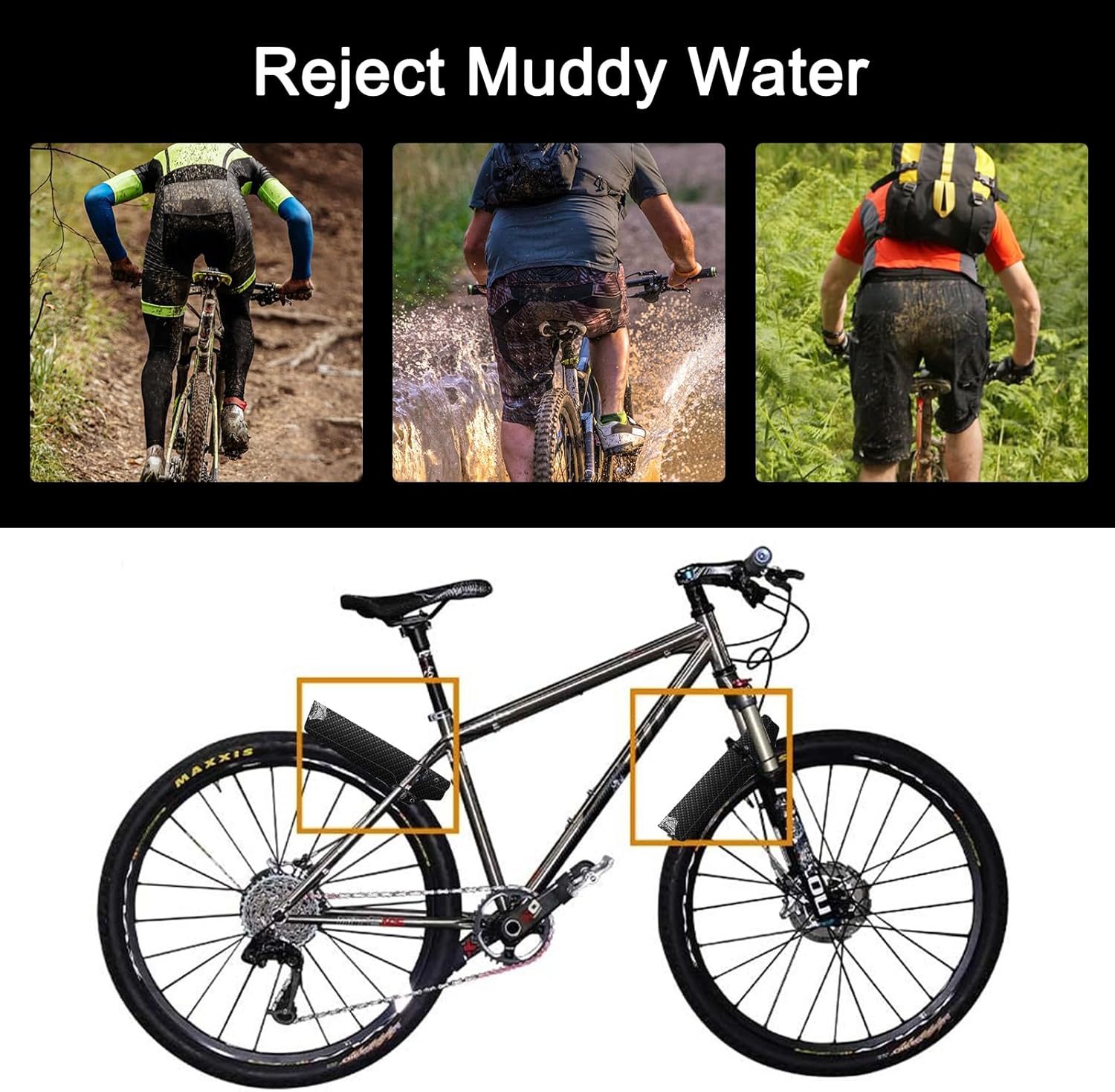 ENLEE 1PC Mountain Bike Fender - Lightweight Flexible MTB Mud Guard, Waterproof Heat-Resistant Bicycle Fenders, Universal Front and Rear 26", 27.5", 29" Plus Size and Fat Bike Wheel Sizes - Tampa Home & Garden Store