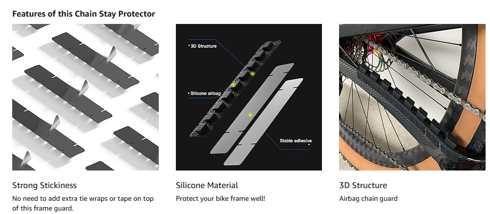 ENLEE Bike Chainstay Protector, MTB Silicone Chain Stay Frame Guard, Road Bicycle Chain Pad - Protect Your Bike Frame from Scratch by Chain - Tampa Home & Garden Store