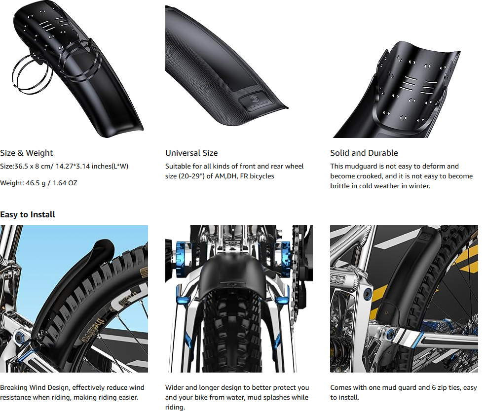 ENLEE Bike Fender, Bicycle Mudguard, - Tampa Home & Garden Store