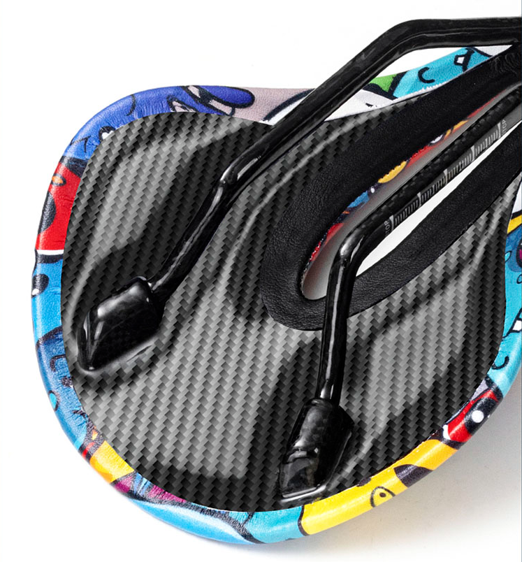 ENLEE Carbon Fiber Bike Saddle Shock Absorbing Cycling Saddle Cushion for Road MTB Mountain Bikes - Tampa Home & Garden Store