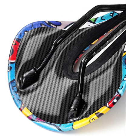 ENLEE Carbon Fiber Bike Saddle Shock Absorbing Cycling Saddle Cushion for Road MTB Mountain Bikes - Tampa Home & Garden Store