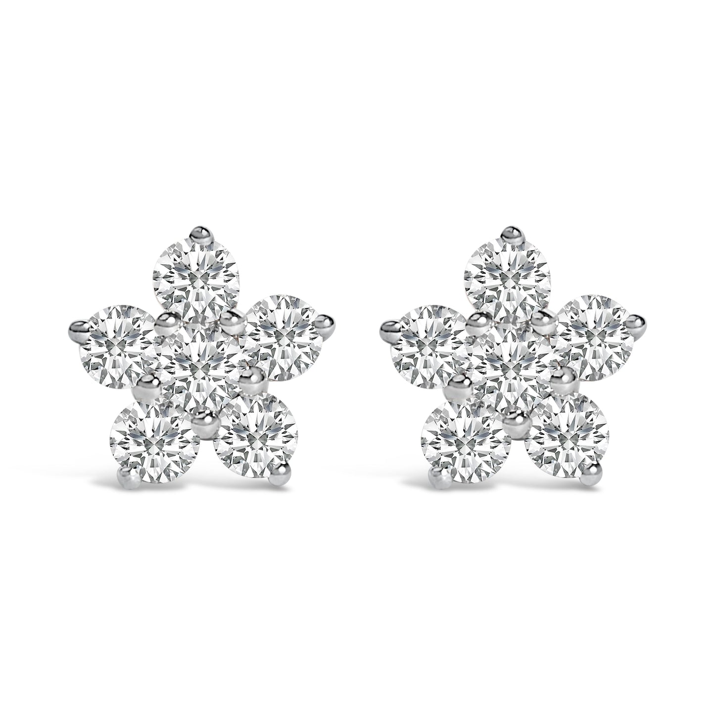 Star stud earrings 10K white gold lab-grown diamonds 1/2 cttw on Tampa Home & Garden Store