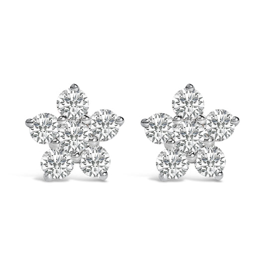 Star stud earrings 10K white gold lab-grown diamonds 1/2 cttw on Tampa Home & Garden Store