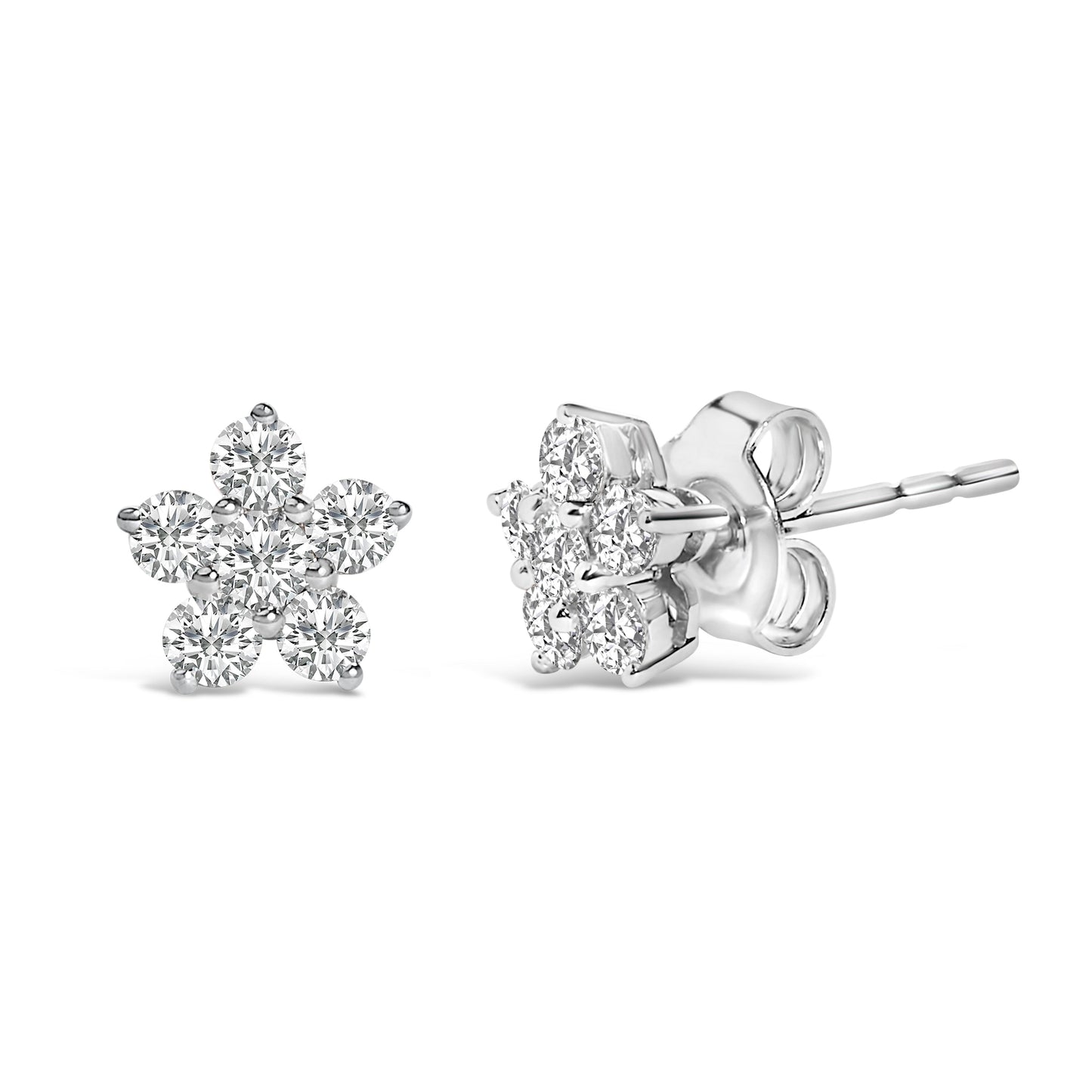 10K white gold lab-grown diamond star stud earrings pair, 1/2 cttw, Bids.com on Tampa Home & Garden Store