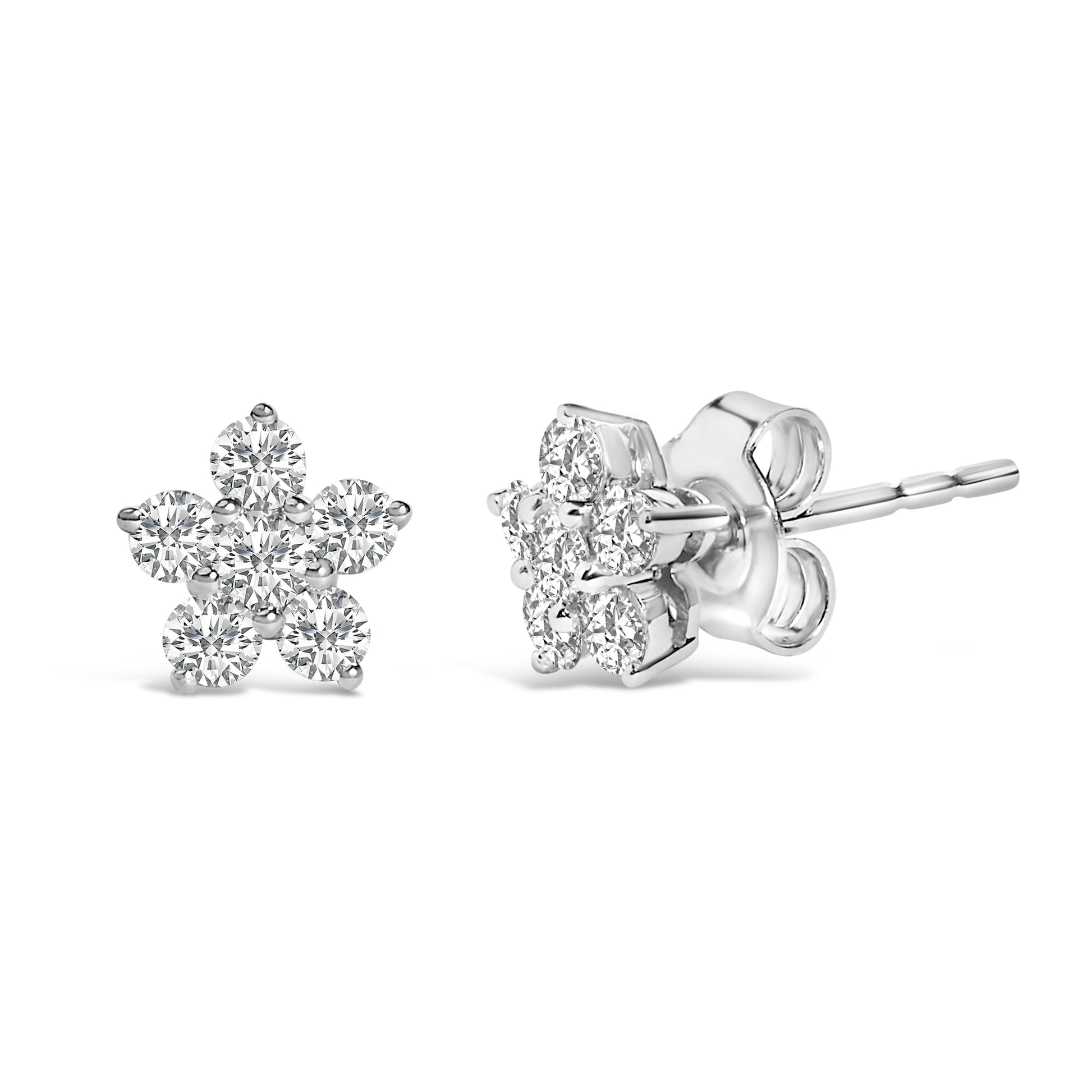 10K white gold lab-grown diamond star stud earrings pair, 1/2 cttw, Bids.com on Tampa Home & Garden Store
