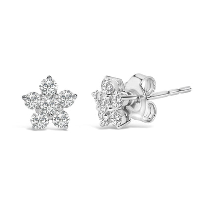10K white gold lab-grown diamond star stud earrings pair, 1/2 cttw, Bids.com on Tampa Home & Garden Store