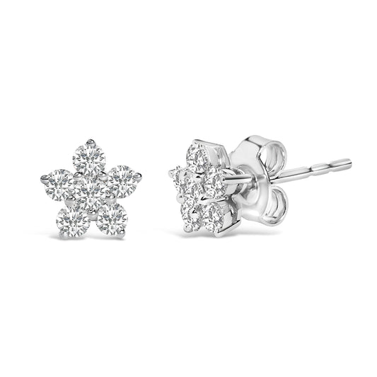 10K white gold lab-grown diamond star stud earrings pair, 1/2 cttw, Bids.com on Tampa Home & Garden Store