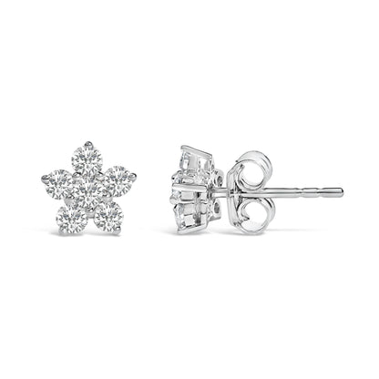 Earrings 10K white gold lab-grown diamond star stud pair by Bids.com on Tampa Home & Garden Store