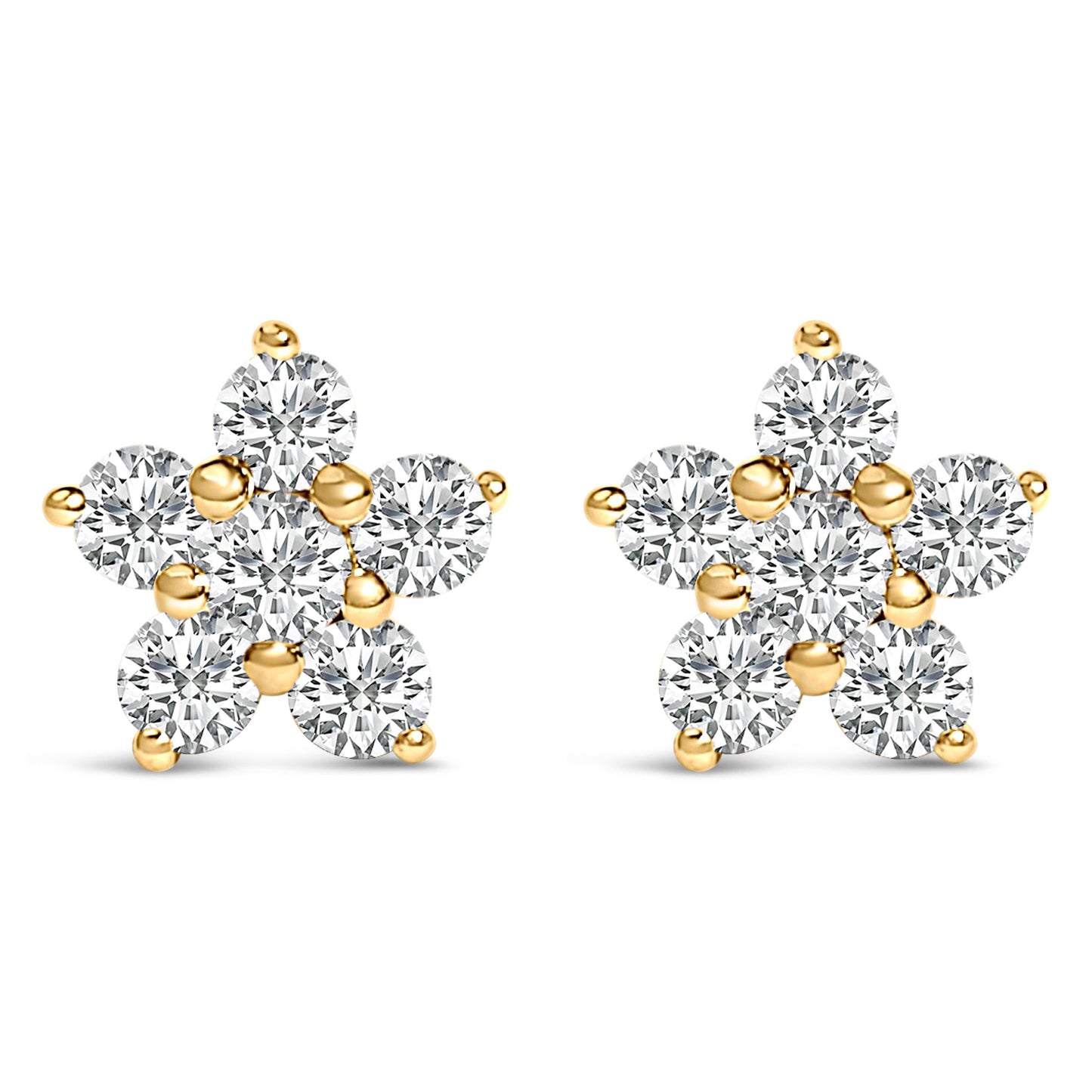 Pair of 10K white gold 1/2 cttw lab-grown diamond star stud earrings by Bids.com on Tampa Home & Garden Store