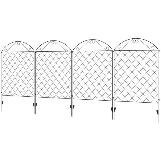 4 Pack Steel Foldable Fence Arch Trellis Panel Animal Barrier - Tampa Home & Garden Store