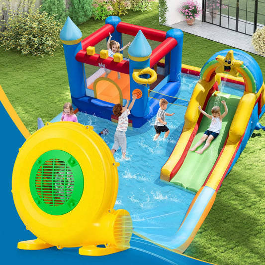 480W Bounce House Blower with Handle and Ground Stakes - Tampa Home & Garden Store