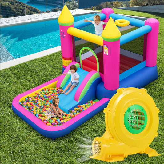 780W Bounce House Blower 1 HP Portable Air Pump Fan with Handle and Ground Stakes - Tampa Home & Garden Store