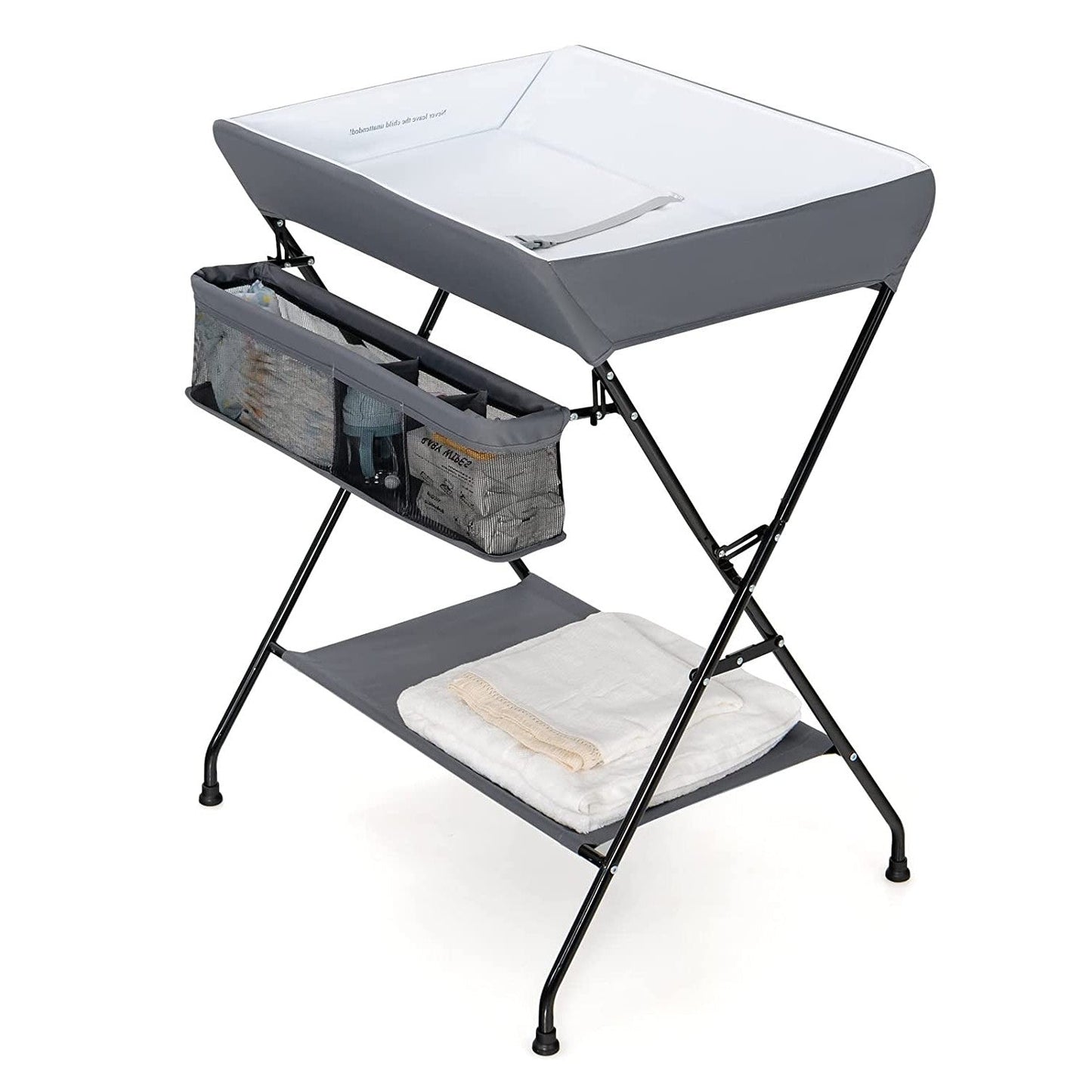 Cambiador plegable ancho gris para pañales de bebé