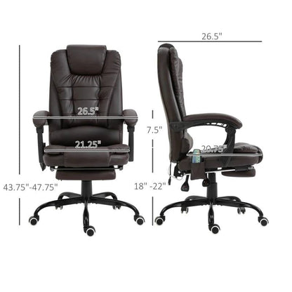 Espresso 7 Mode Vibrating High Back Executive Massage Adjustable Office Chair